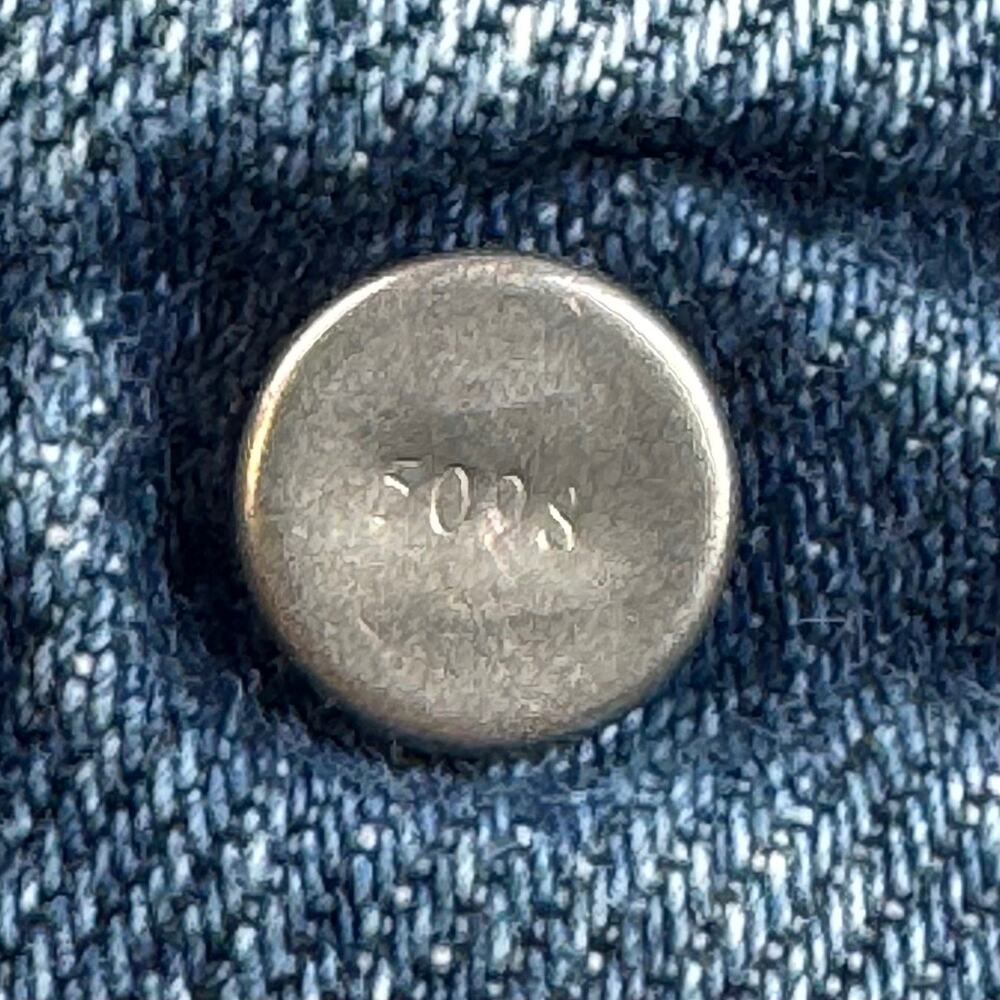 Levis 505 Regular Straight 38x30 Cotton Stretch Medium Wash Denim Blue Jeans Zip - Picture 15 of 16